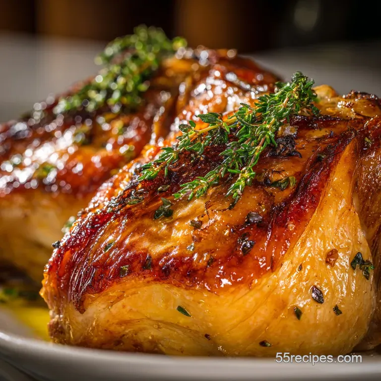 The Grand Roast Capon: Juicy Meat and Golden Herb Butter Perfection