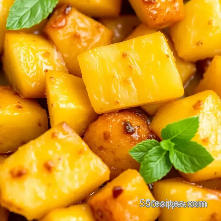 Roast Pineapple Chunks Sweet & Caramelized presentation
