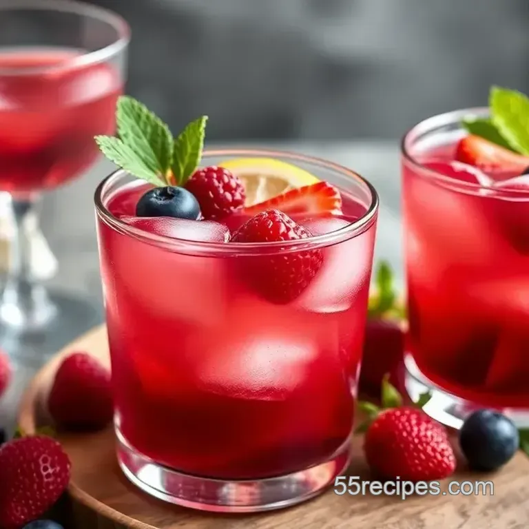 Romantic Berry Kiss Cocktail