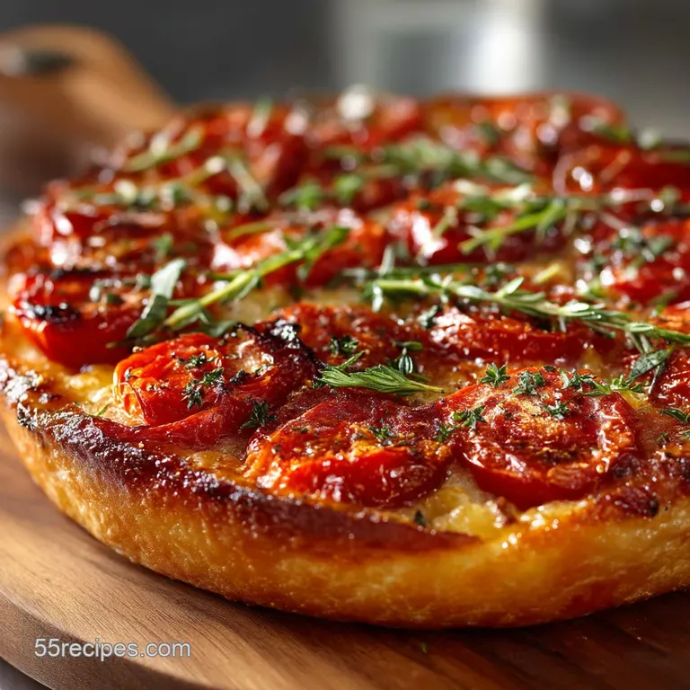 The SunDrenched San Marzano Pizza with Fresh Heritage Tomatoes presentation