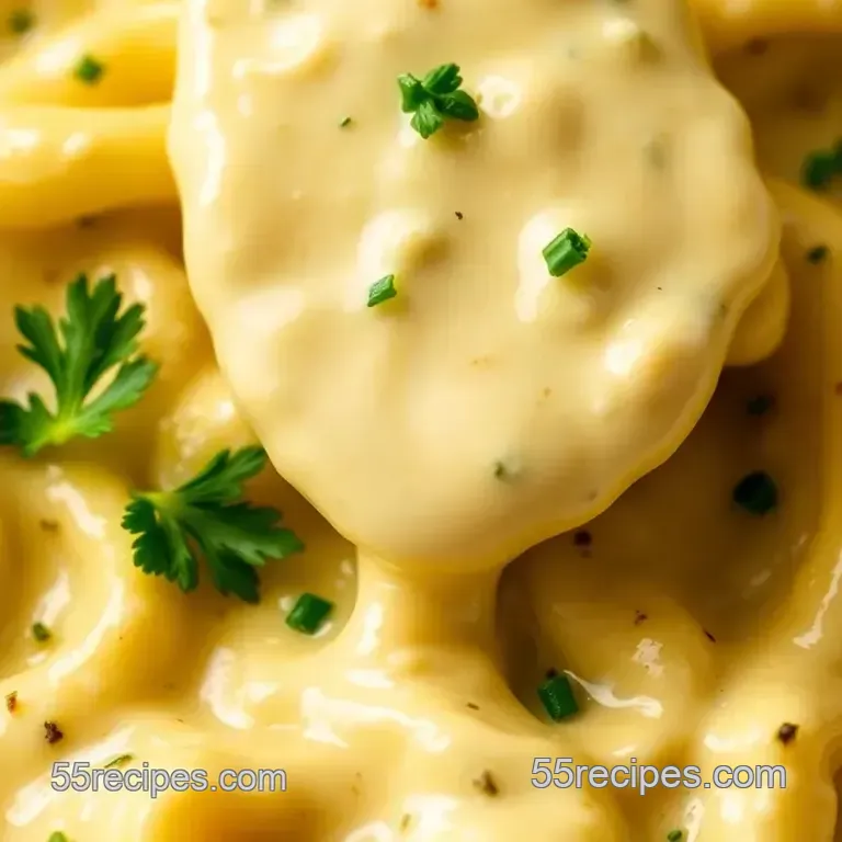Sautéed Garlic Butter Cream Cheese Sauce presentation