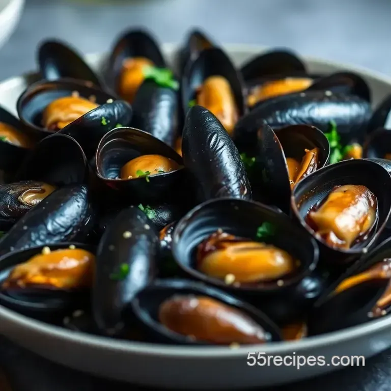 Saut&eacute;ed Mussels with Garlic and Herb Butter presentation
