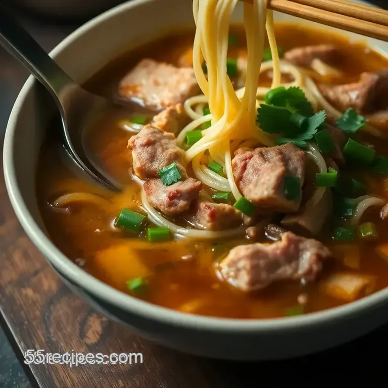 Savory Bun Moc: Vietnamese Pork Noodle Soup presentation