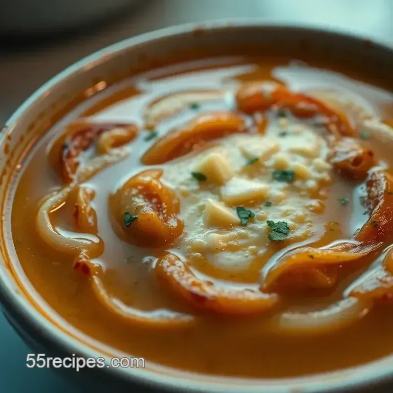Savory Longhorn Onion Soup with a Cheesy Twist