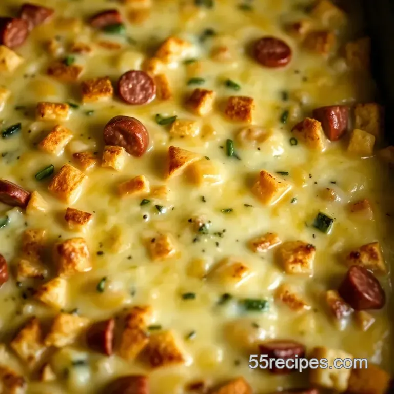 Savory Sage Breakfast Casserole with Jimmy Dean Sage Sausage presentation