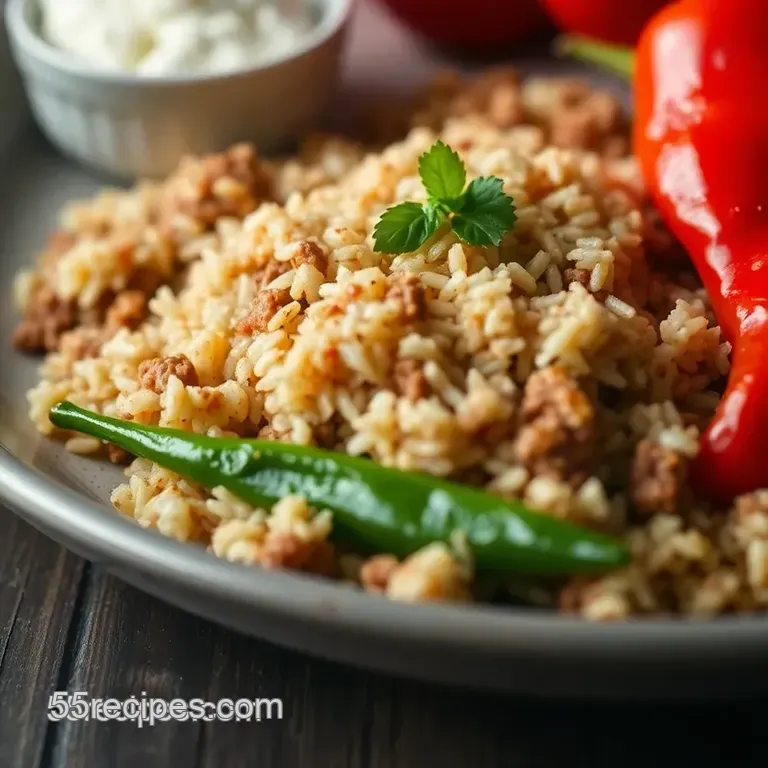 Savory Stuffed Long Hot Peppers presentation