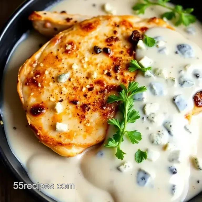 Sear Blue Star Chicken with Creamy Garlic Herb Sauce presentation