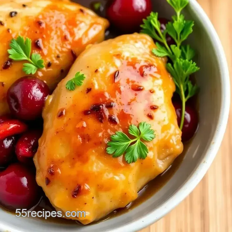 Sear Gran Marnier Cherry Chicken Delight presentation