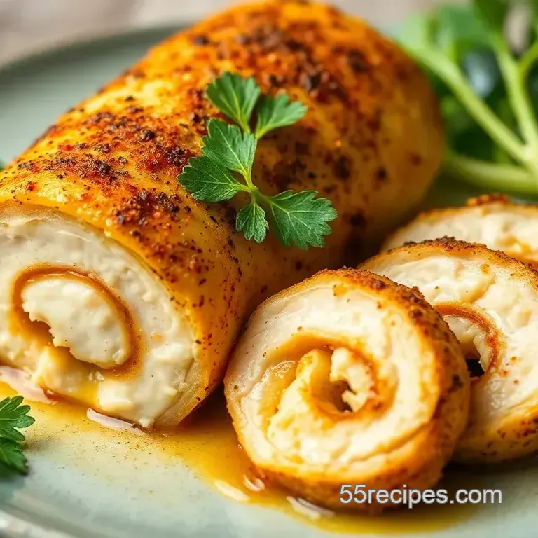 Seared Chicken Roulade: Zesty Jalouise Delight