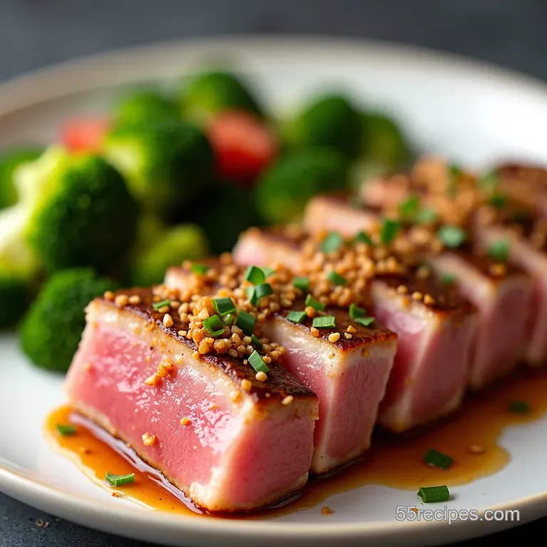 SesameCrusted Ahi Tuna with GingerSoy Glaze