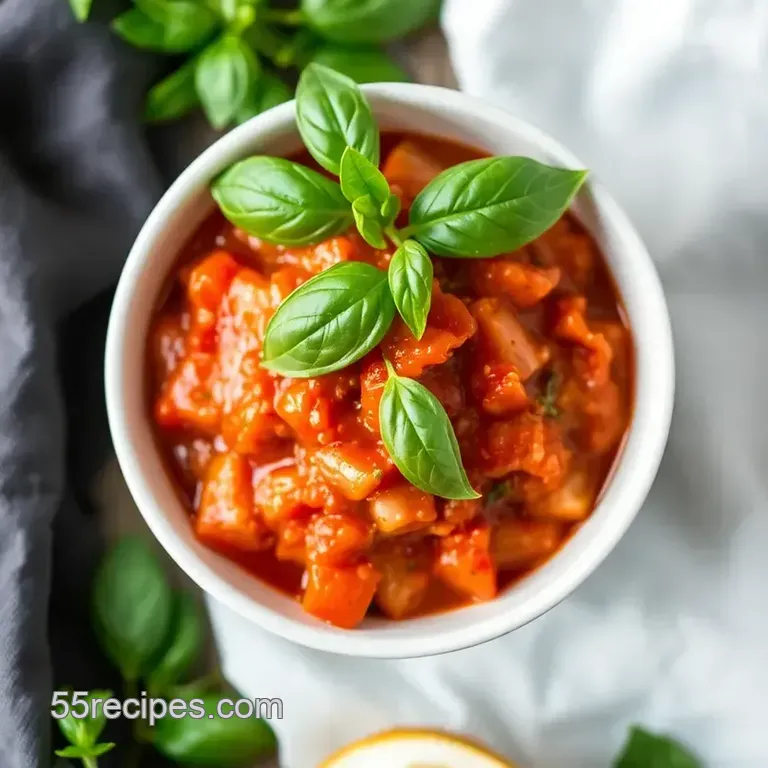 Simmered Tomato Sauce with Fresh Herbs presentation