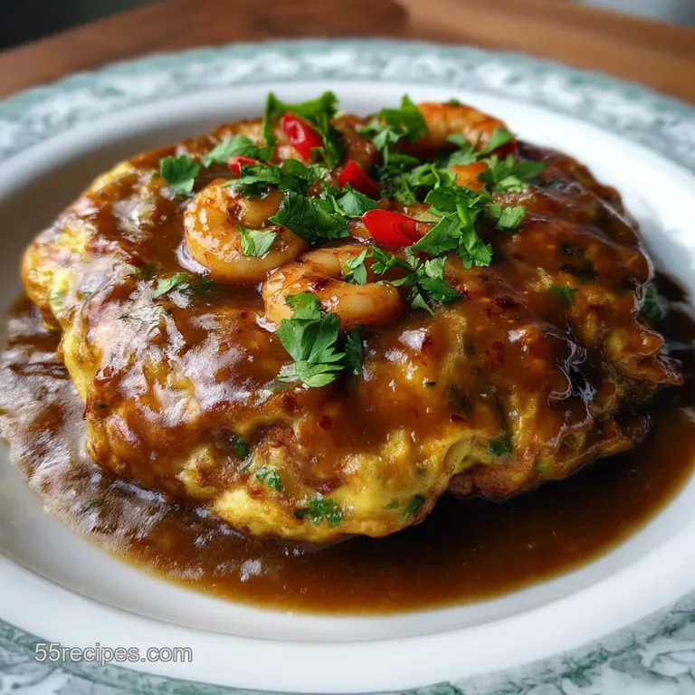Fluffy Shrimp Egg Foo Young with Velvety Gravy