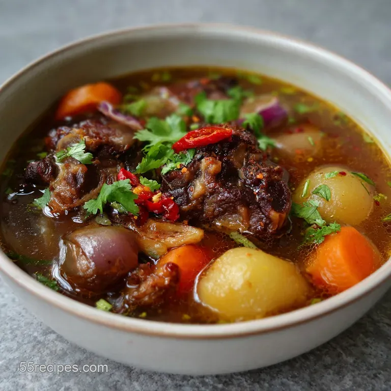 Oxtail Soup: Chefs Slow-Braised Comfort Recipe presentation