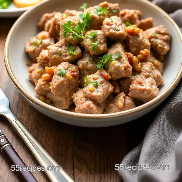 Slow Cooked Pork Rillettes with Wine presentation