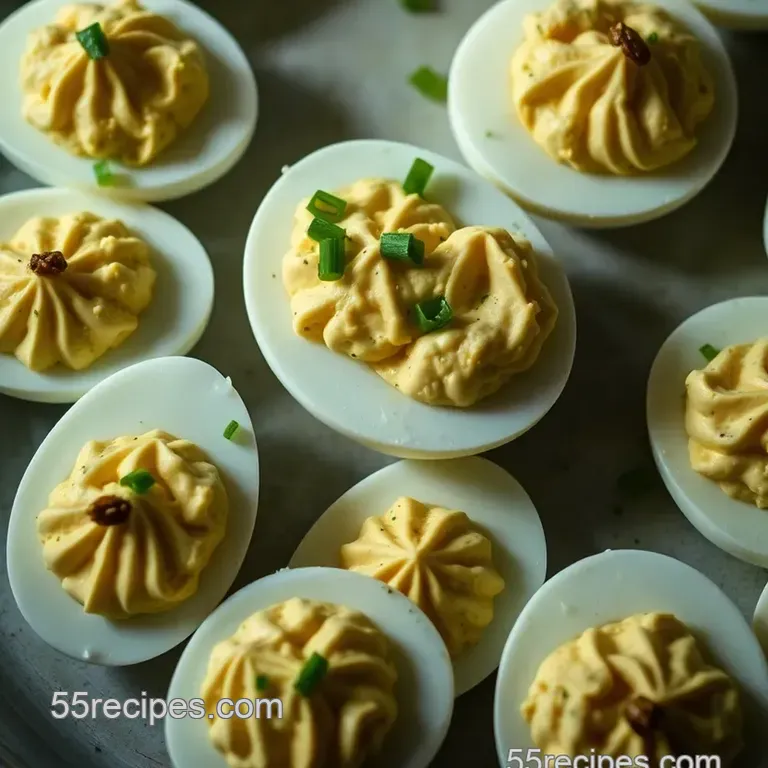 Smoked Deviled Eggs with a Creamy Whipped Filling presentation