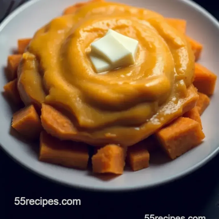 Spiced Sweet Potato Pudding presentation
