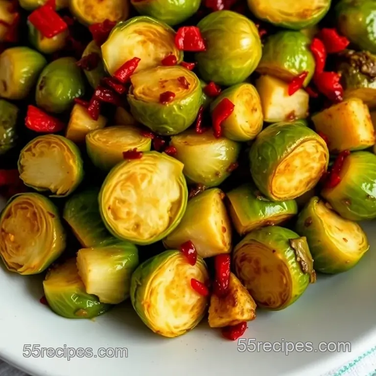 Spicy Sweet Hot Honey Brussels Sprouts presentation