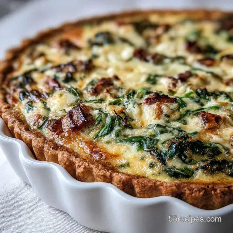 Food Tart Recipe with Spinach: Flaky Triple Cheese