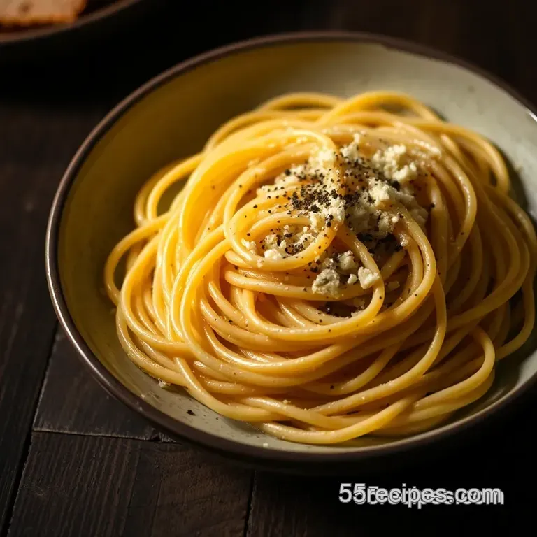 Stanley Tucci’s Cacio e Pepe: A Simple Yet Elegant Italian Pasta Dish presentation