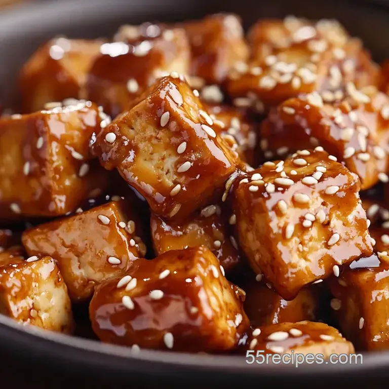 Sticky Sesame Tofu: Crispy Bites with Ginger-Soy Glaze
