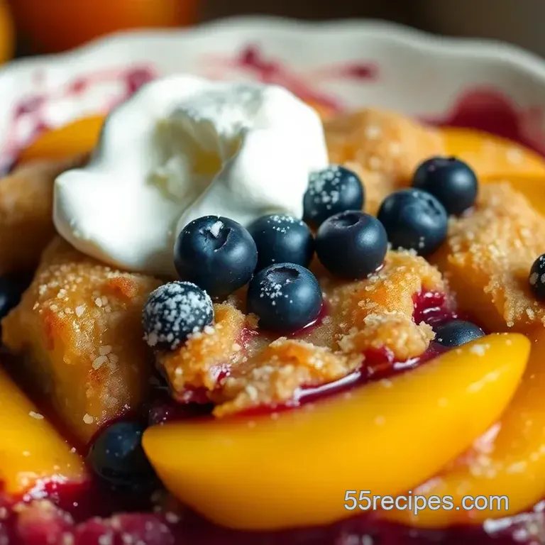 Summer Peach and Blueberry Cobbler Delight