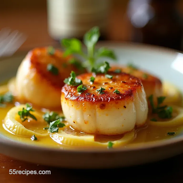 SunKissed Scallops OvenRoasted Gems with Brown Butter Lemon and Fresh Thyme presentation