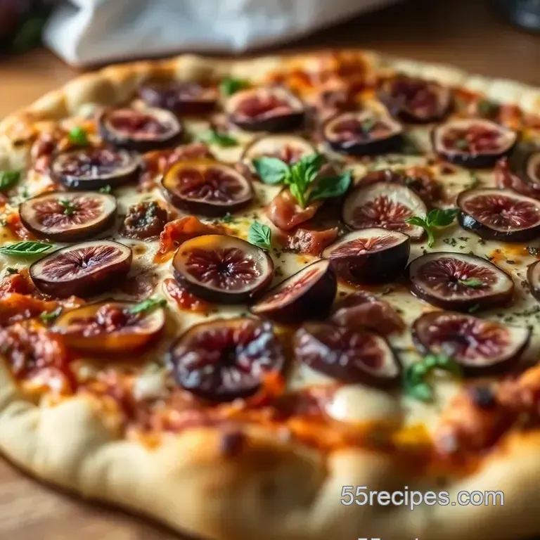 Sweet and Savory Prosciutto Fig Pizza presentation