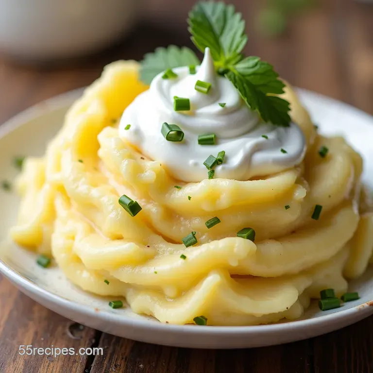 Cloud Nine Mashed Potatoes with Tangy Sour Cream Swirl
