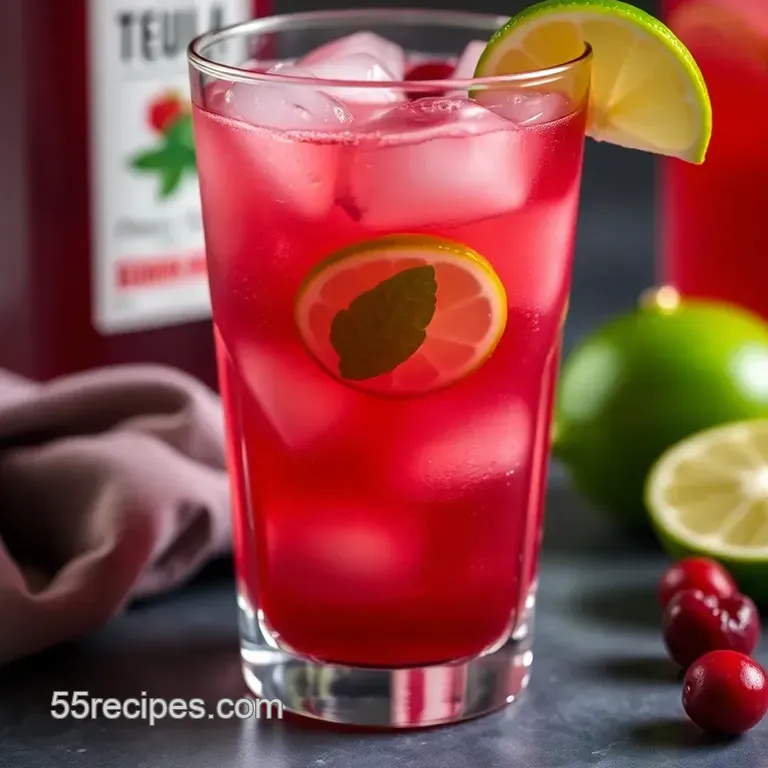 Tequila Cranberry Fizz: a Bright and Refreshing Cocktail presentation