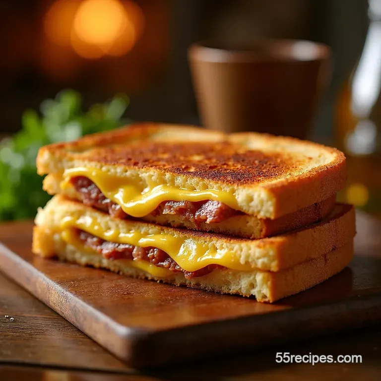 The Ultimate Grilled Spam Cheesy Toastie presentation