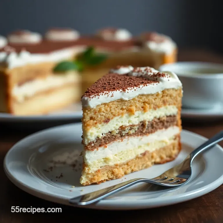 Tiramisu Layer Cake presentation