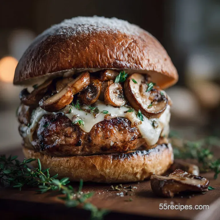 The Ultimate Umami Bomb Chefs Mushroom Swiss Burger with Thyme Garlic