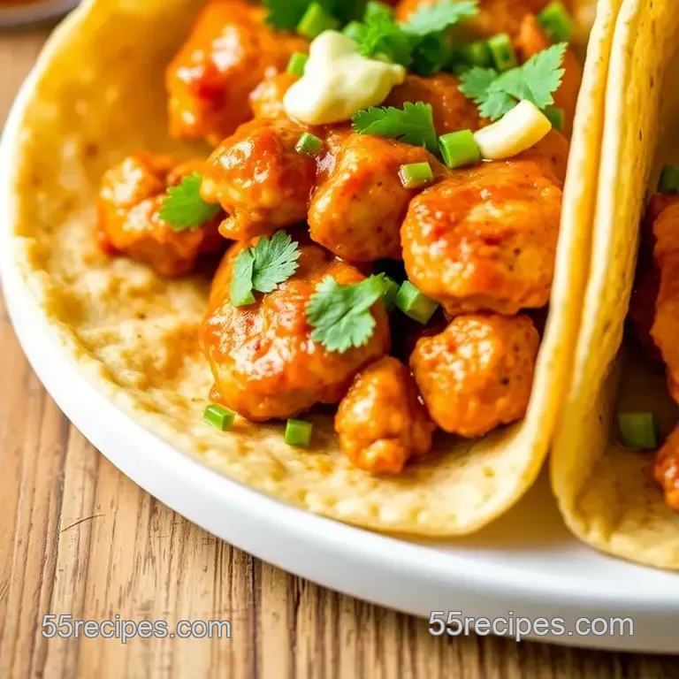 Spicy Valentina Sauce Chicken Tacos presentation