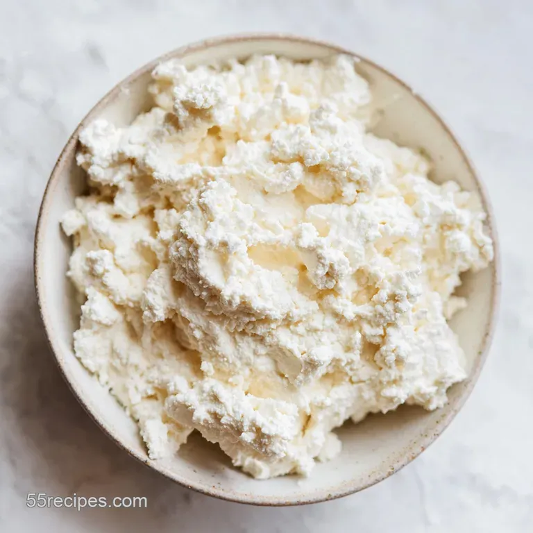 A scoop of white creamy spread on a wooden board, drizzled with golden olive oil and topped with cracked pepper.