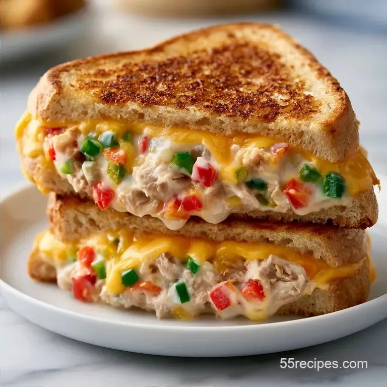 Veggie Loaded Tuna Melt: Golden and Crispy