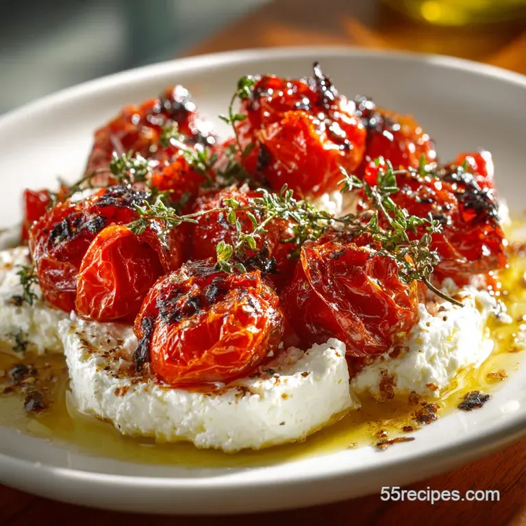Feta Cheese Dishes Creamy Whipped Feta Dip with Spicy Roasted Tomatoes