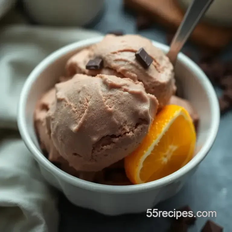 Zesty Chocolate and Orange Ice Cream Delight presentation