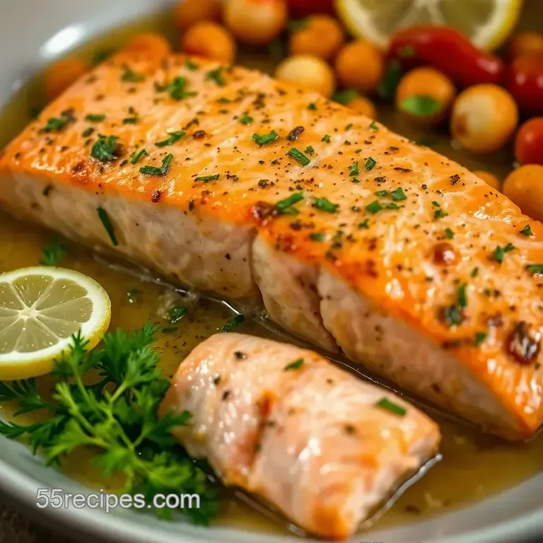Zesty Herb-Grilled Silver Salmon presentation