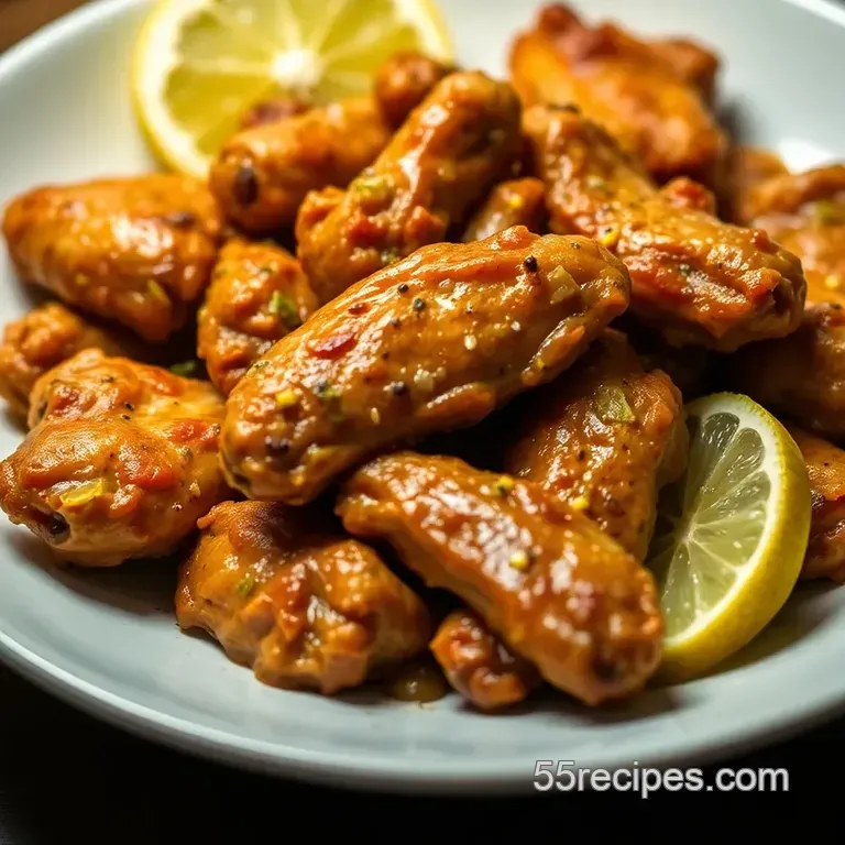 Zesty Hot Lemon Pepper Wings presentation